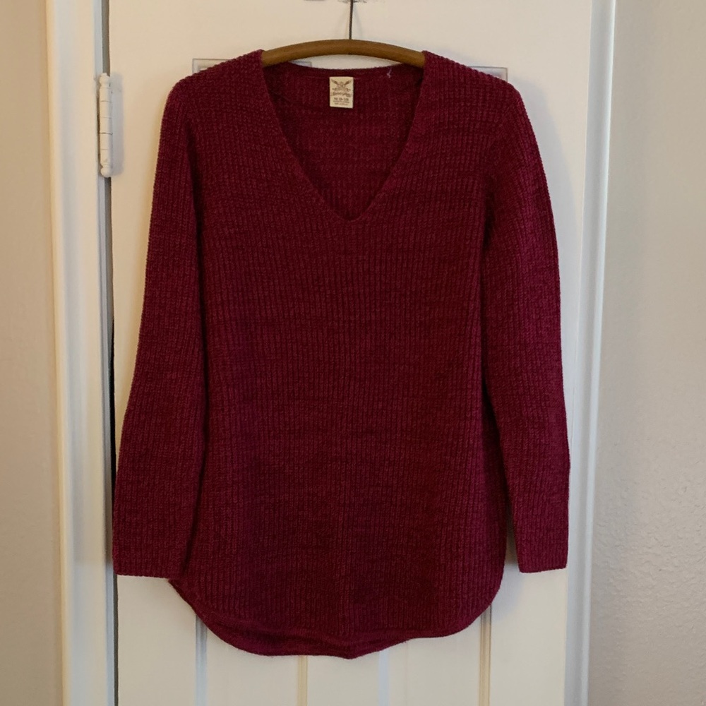 Faded Glory burgundy wine coloring tunic sweater 
Size M 8-10
⭐️